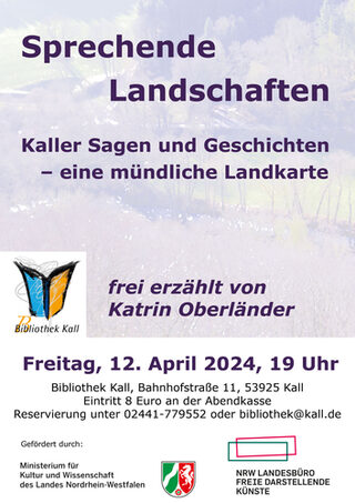 Die Geschichtenerzählerin Katrin Oberländer stellt am 12. April 2024 die Ergebnisse des Projekts „Sprechende Landschaften“ vor.